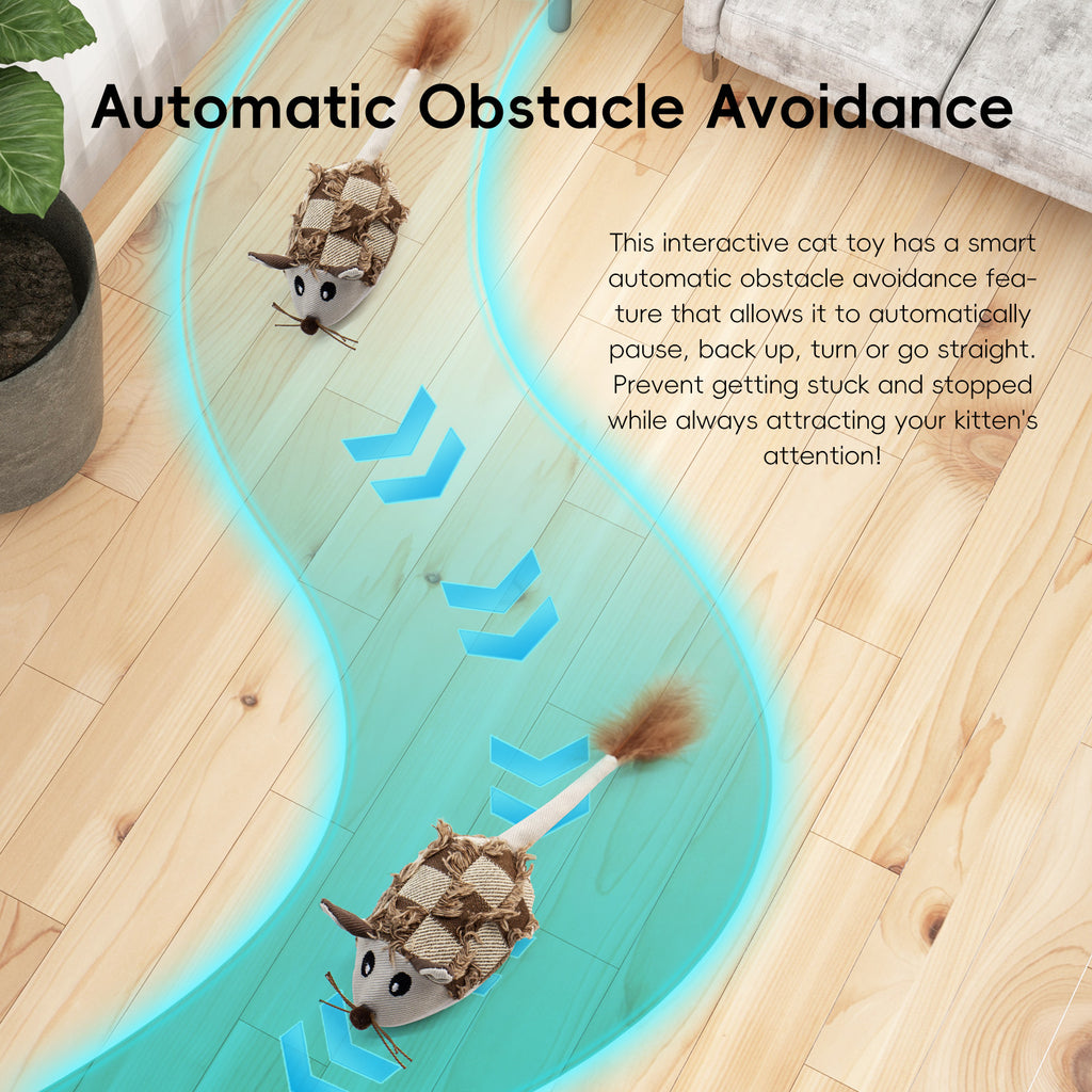 NEW Motion Cat Toy Electronic Moving Mouse Cat Toy Interactive Cat Toy With Rechargeable Battery Sound Box Cat Mouse Feather