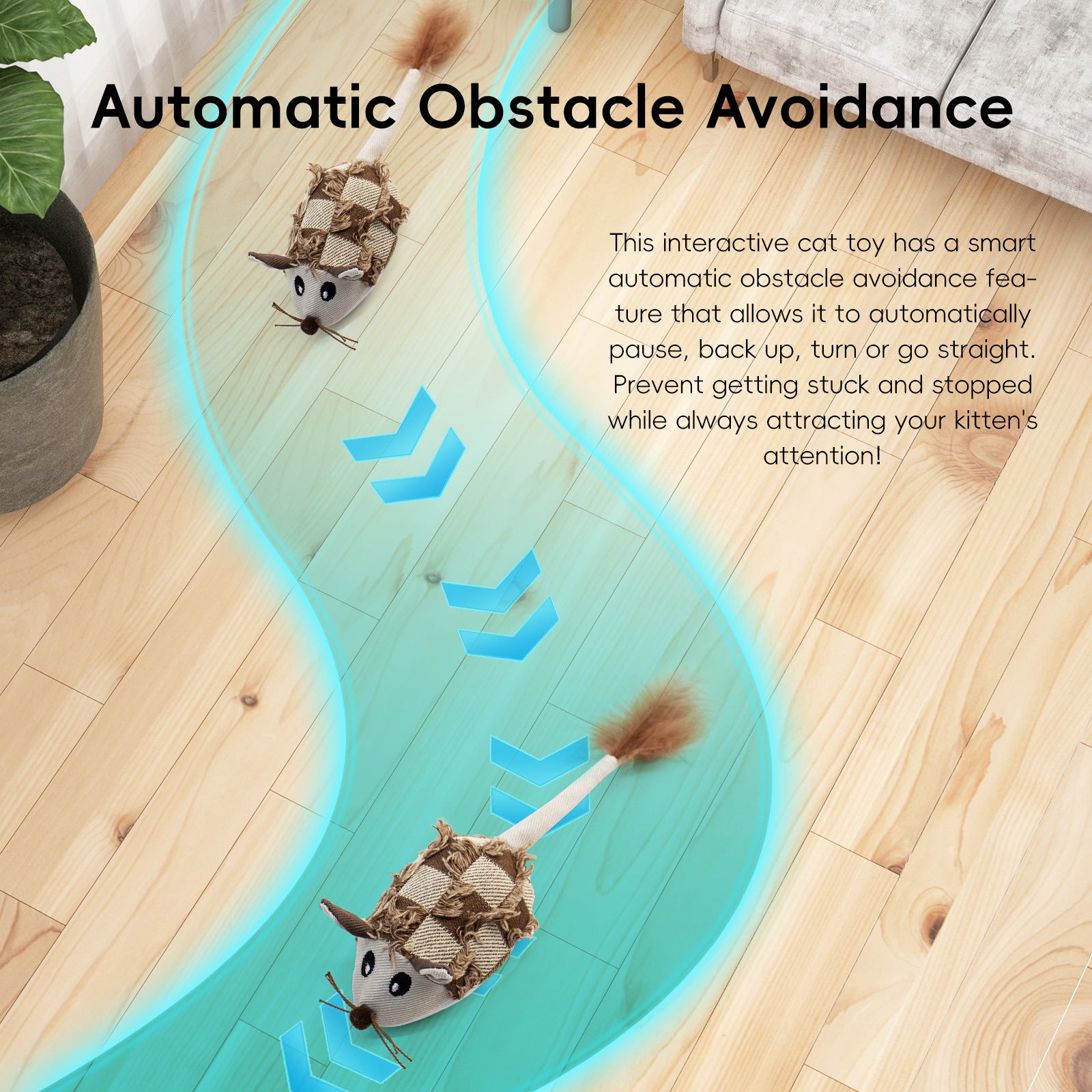 NEW Motion Cat Toy Electronic Moving Mouse Cat Toy Interactive Cat Toy With Rechargeable Battery Sound Box Cat Mouse Feather