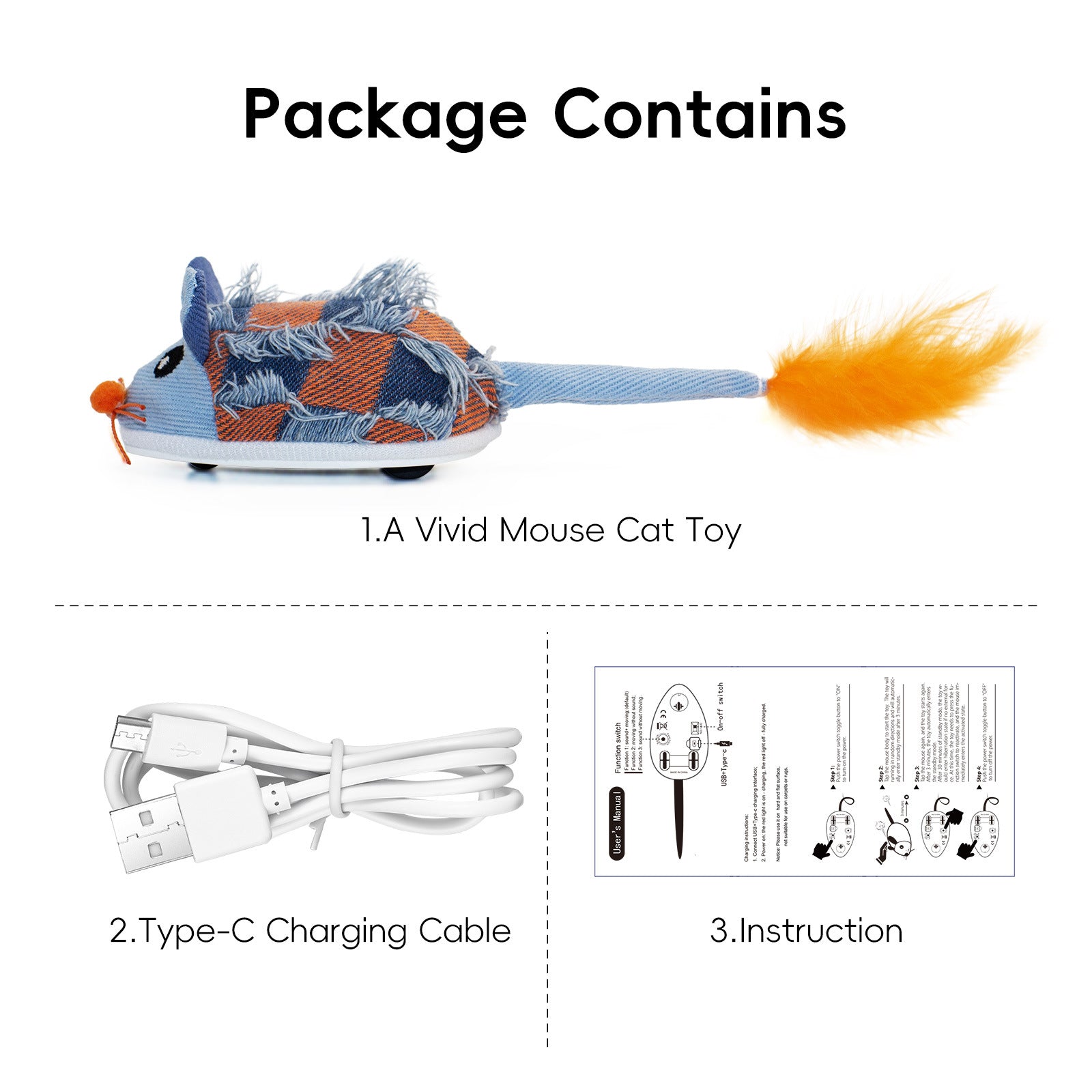 NEW Motion Cat Toy Electronic Moving Mouse Cat Toy Interactive Cat Toy With Rechargeable Battery Sound Box Cat Mouse Feather